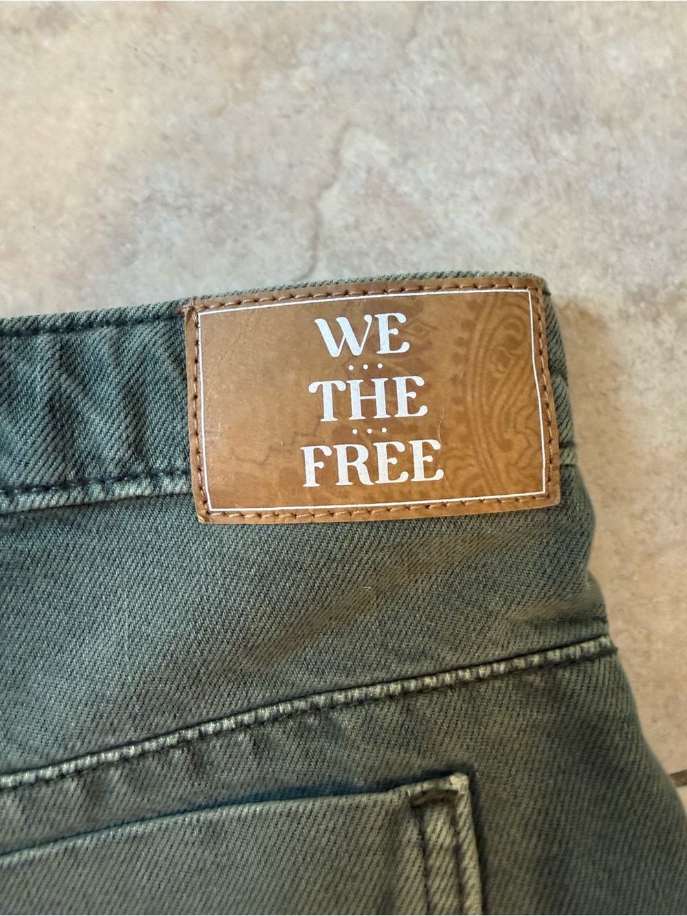 Free People Beginners Luck Slouch Shorts in the color Army - Picture 6 of 7